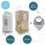 Baby Wrap Carrier Light Grey with Stars – Baby Carrier for Newborns and Babies Up to 15Kg – Made of Soft Cotton… - Image 6