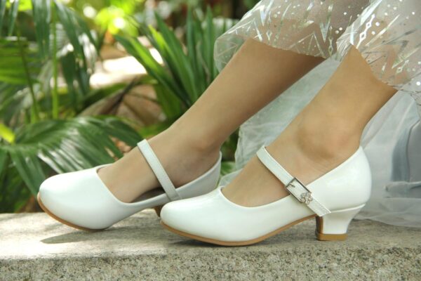 Princess Shoes Girls' Mary Jane Shoes - High Heel Girls Party Shoes - Wedding Party Girls Communion Shoes Ides Flower Girl Shoes - Versatile Flat Shoes - Image 6