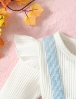 Haokaini Baby Girl Clothes Newborn Romper Dress Long Ruffle Sleeve Outfits Floral Suspender Skirt Overall Infant Jumpsuit Set - Image 6