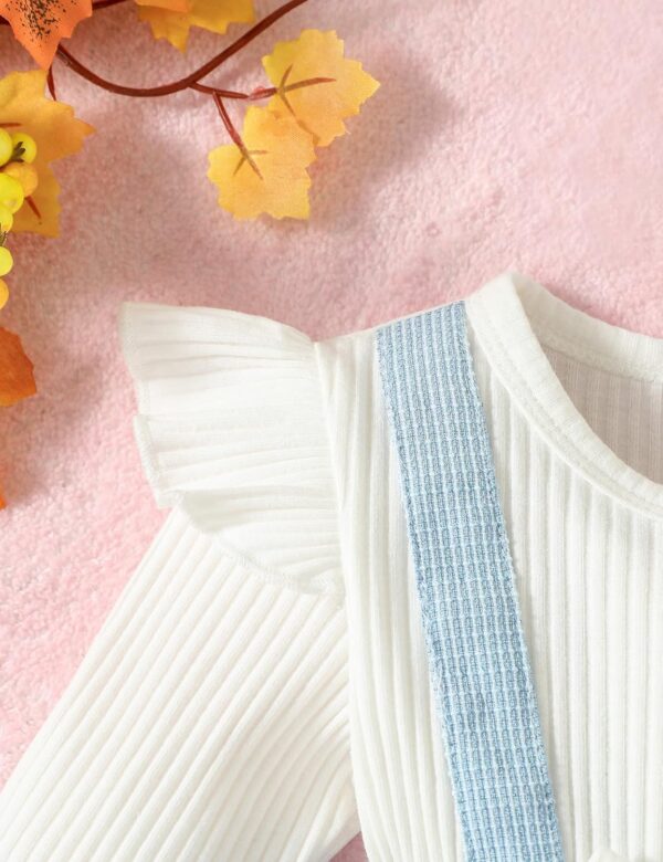 Haokaini Baby Girl Clothes Newborn Romper Dress Long Ruffle Sleeve Outfits Floral Suspender Skirt Overall Infant Jumpsuit Set - Image 6