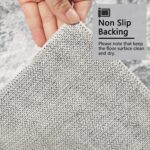 Homcomodar Abstract Runner Rug for Hallway 65x180cm Modern Kitchen Rug Washable Non Slip Floor Carpet Runner Faux Wool Carpet Grey for Bedroom Laundry Besides - Image 6