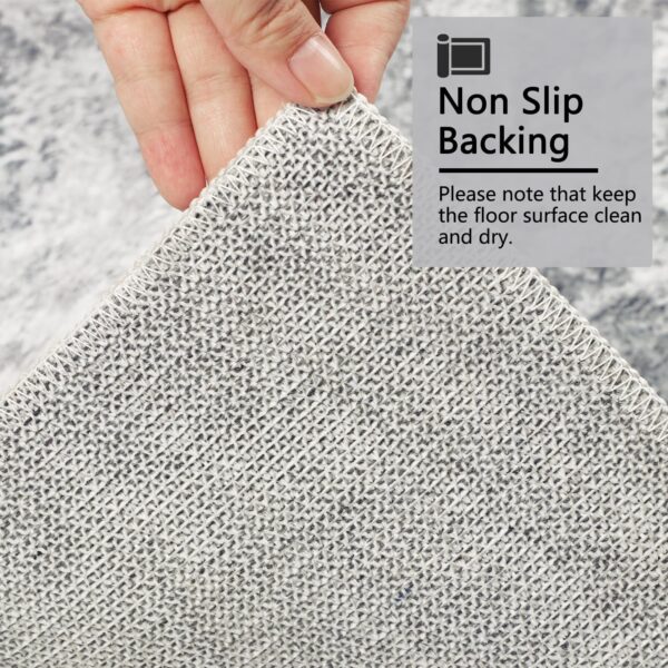 Homcomodar Abstract Runner Rug for Hallway 65x180cm Modern Kitchen Rug Washable Non Slip Floor Carpet Runner Faux Wool Carpet Grey for Bedroom Laundry Besides - Image 6