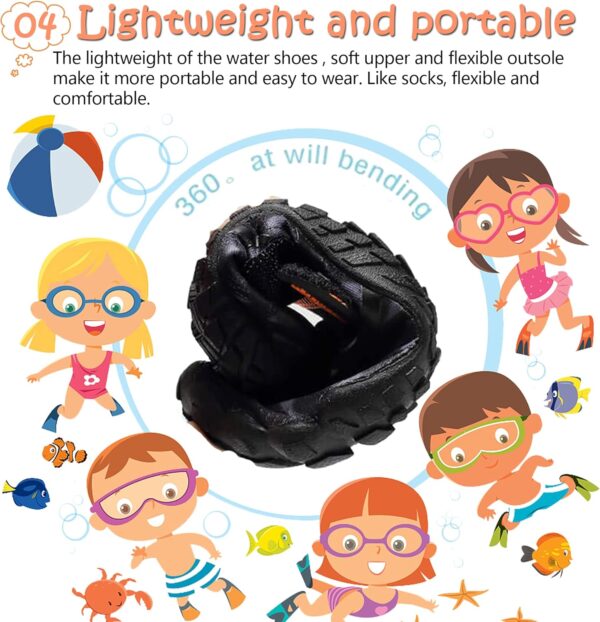 Water Shoes Kids Boys Girls Beach Shoes Kids Aqua Swimmming Shoes Pool Barefoot Shoes Quick Dry Lightweight Kids Surfing Diving Shoes - Image 5