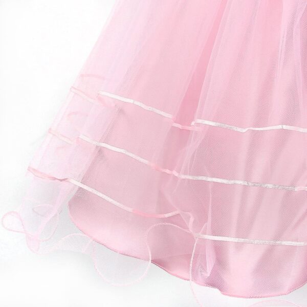 discoball Mädchen Prinzessin Kleid Rose Blume Fliege Partykleid Tüll Hochzeitskleid Brautjungfer Taufe Elegantes formelles Kleid für Mädchen - Image 5
