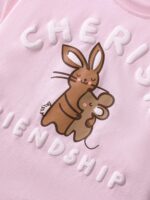 Toddler Girls Summer Short Outfits Clothes Set Kids Cute Unicorn Bunny Rainbow Animal Print Short Sleeve Cotton T-Shirt Tops and Shorts 2 Piece Crewneck Clothing Set Age 1-7 Years Old - Image 5