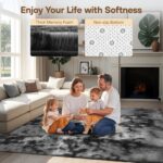 Rugs Living Room - 120x180cm Dark Grey Large Rug for Living Room - Ultra Soft Fluffy Shaggy Rugs for Bedroom, Indoor Nursery Carpets for Kids Room Home Decor, Non Shedding, Anti-Slip Backing - Image 5