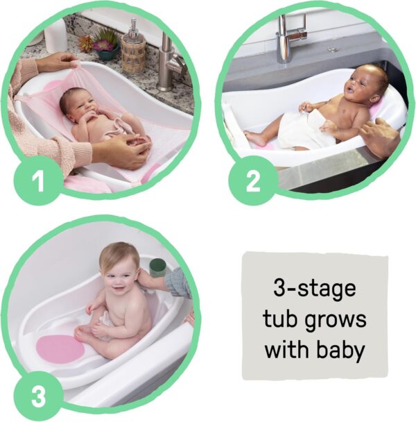 Summer by Ingenuity Comfy Clean Deluxe Newborn to Toddler Bather, 0-24 Months, Pink - Image 2