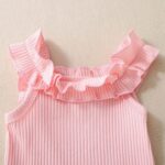 Loodgao Baby Girls Summer Outfits Sleeveless Ruffles Romper + Camo Bloomers + Headband Clothes Set - Image 3