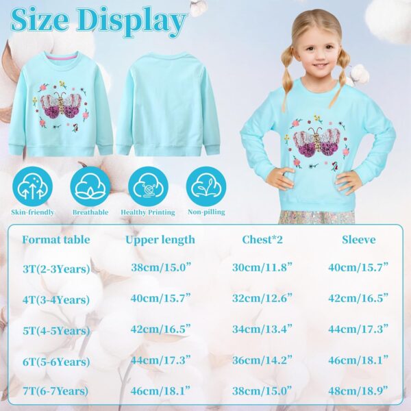 Baogaier Girls Sweatshirt Cotton Long Sleeve T Shirts Jumper Crew Neck Casual Kids Clothes Soft Comfort Breathable Toddler Cute Animal Print Pattern Pullover Tops Girl Clothing Age 2-7 Years - Image 6
