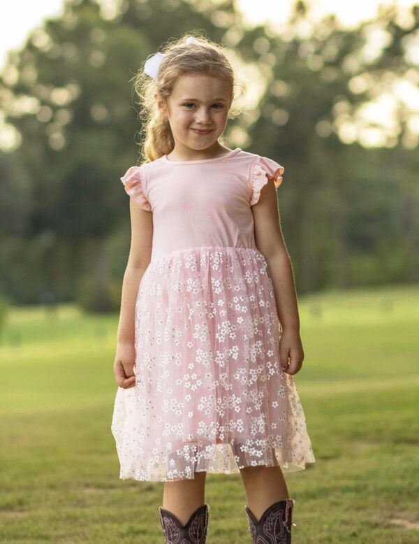 Arshiner Girls' Dresses Toddler Tulle Dress Flying Sleeves Princess Dress Festive Dress Tutu Children's Dress Cotton Party Dress Birthday Wedding Summer Dress 2-7 Year - Image 6