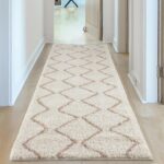 THE RUGS Modern Moroccan Design Living Room and Bedroom Rugs, Non-Shedding & Easy Care (Boho Ivory/Beige, 80x300 cm) - Image 2