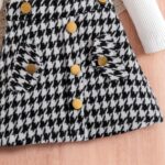 BENO TIGER Toddler Baby Girls Long Sleeve Skirt Set Solid Color Cotton Ribbed Shirt Top Plaid Suspender A-line Skirt Clothes Set - Image 7