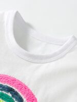 TCWWBB Toddler Girls Summer Short Outfits Clothes Set Kids Unicorn Bunny Animal Print Short Sleeve Cotton T-Shirt Dresses Tops and Shorts 2 Piece Crewneck Sleeveless Clothing Set Age 1-7 Years Old - Image 3