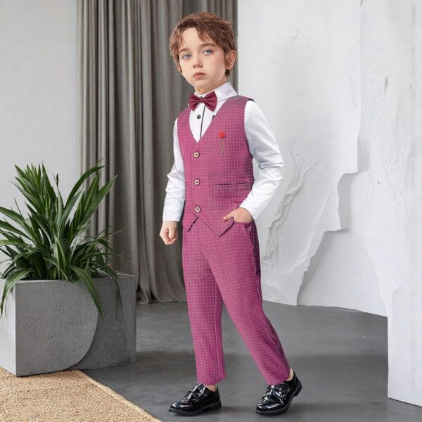 Nwada 4 Piece Boy Suits Boys Wedding Suit Page Boy Party Prom Formal Tuxedo Suits 3-4 Years - Image 2