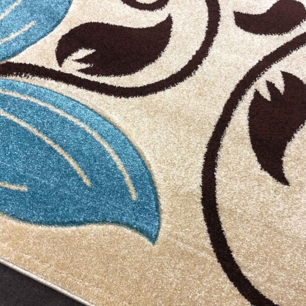 Rugs4sale Vogue Beige 1.4cm Thick Pile Modern Area Rug Living Room, Bedroom, Office And Home Decor l Ideal For Kids Room, Dining Hall, Indoor/Outdoor Carpet Mat (Beige/Blue-120x170cm) - Image 3