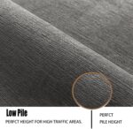 Short Pile Rug, Non-Slip Washable Rugs for Bedroom,Chenille Thin Carpet for Kids Room, Office, Lounge,Soft Area Rugs for Living Room (Dark Grey, 60×90cm) - Image 2