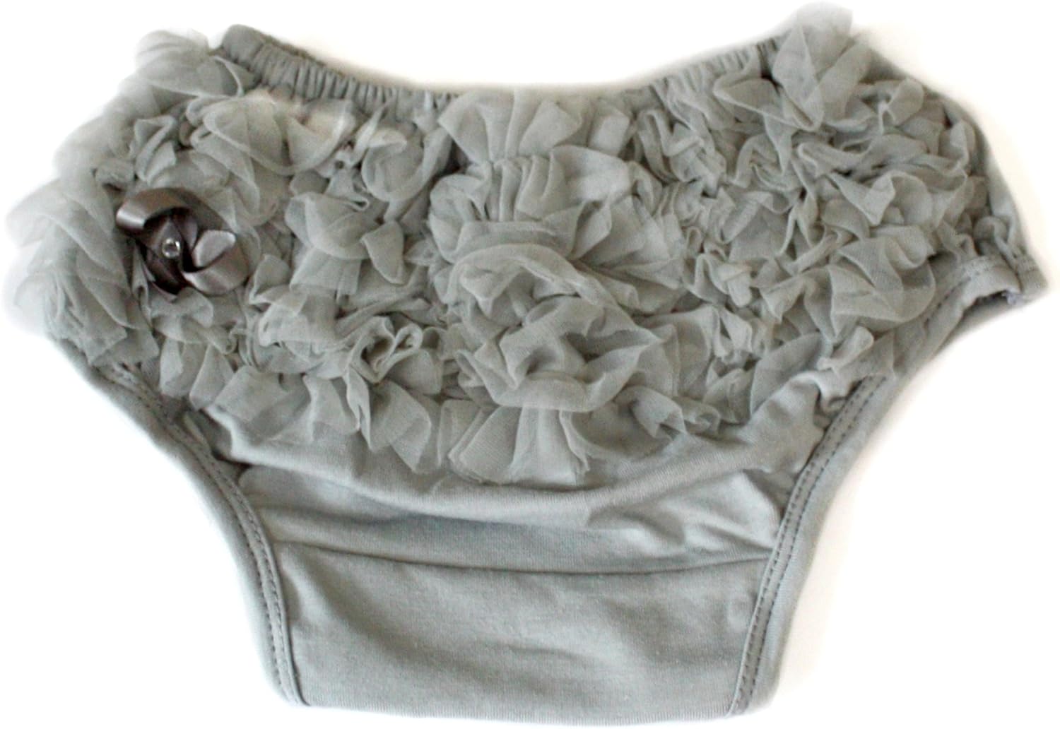 81mALMJmVKL._AC_SL1500_.jpg Grey Ruffles Cotton Bloomer Pant Baby Girl Clothing 6-24m - Image 1