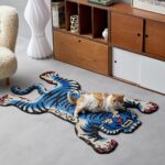 5x3.3ft Tibetan Tiger Area Rug Tufted High Pile XLarge Indoor Machine Washable Carpet with Nonslip TPR Backing - Bedroom, Bathroom, Living & Dining Room Home Décor - Image 4