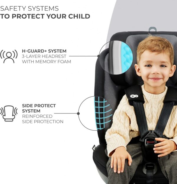 Kinderkraft XPEDITION2 I-Size Child Car Seat with 360 Degree Rotation, Isofix, Base Station, Special Safety Systems, Easy to Clean, from Birth Group 0/1/2/3 0-36 kg, Black - Image 7