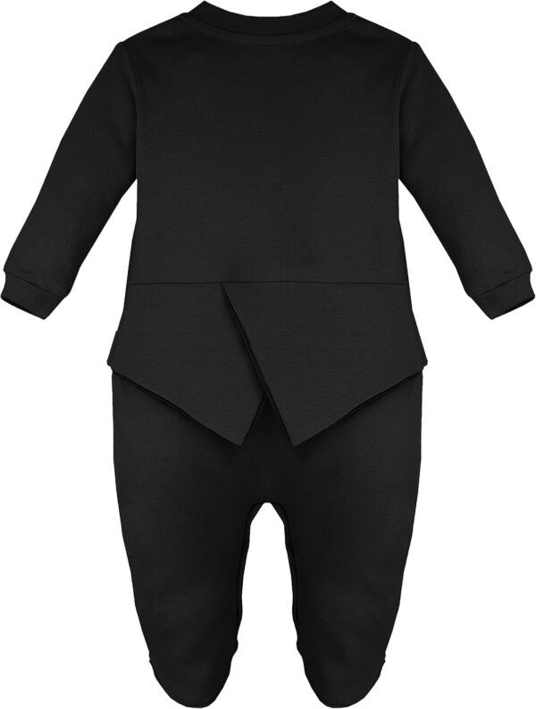 Lilax Baby Boy Gentleman Tuxedo Footie Christmas Holiday Outfit with Bow Tie - Image 3