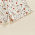 Baby Girls Summer Two Piece Outfits Floral Print Crew Neck Short Sleeve Top Lettuce Trim Elastic Shorts Set Toddler Girl Sets Kids Clothes - Image 5