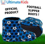 Kids Football Slipper Boots Boys Girls Fleece Lined Slippers House Shoe Booties - Image 2
