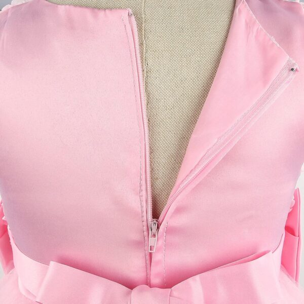 discoball Mädchen Prinzessin Kleid Rose Blume Fliege Partykleid Tüll Hochzeitskleid Brautjungfer Taufe Elegantes formelles Kleid für Mädchen - Image 4