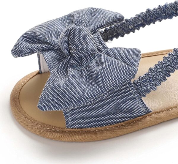 LUCKME Summer Slippers for Baby Girl,Toddler Infant Girls Sandals with Back Strap Bowknot Soft Sole Baby Shoes Open Toe Summer Kids Beach Sandals for 3-15 Months - Image 4