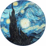 Round Rugs Living Room Starry-Night - 120cm Art Round Rugs Non Slip Area Rugs for Bedroom 402-03120