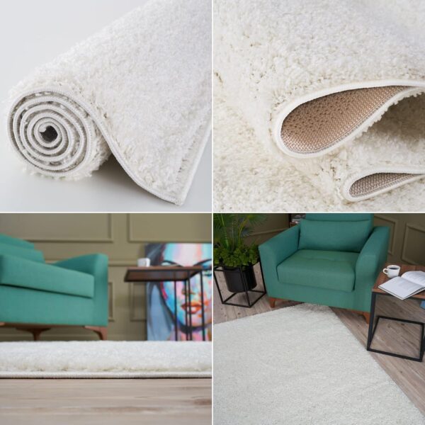 Living Room Rug - Cosy, Soft and Easy-to-Clean Area Rugs for Bedrooms and Kitchens, (White, 80 x 150 cm) - Image 6