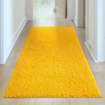 THE RUGS Living Room Rug - Shaggy Soft And Elegant Carpets For The Bedrooms And Kitchen, Easy To Clean, Many Different Sizes (80x150 cm, Yellow) - Image 4