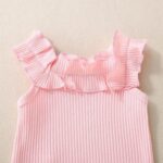 Loodgao Baby Girls Summer Outfits Sleeveless Ruffles Romper + Camo Bloomers + Headband Clothes Set - Image 2