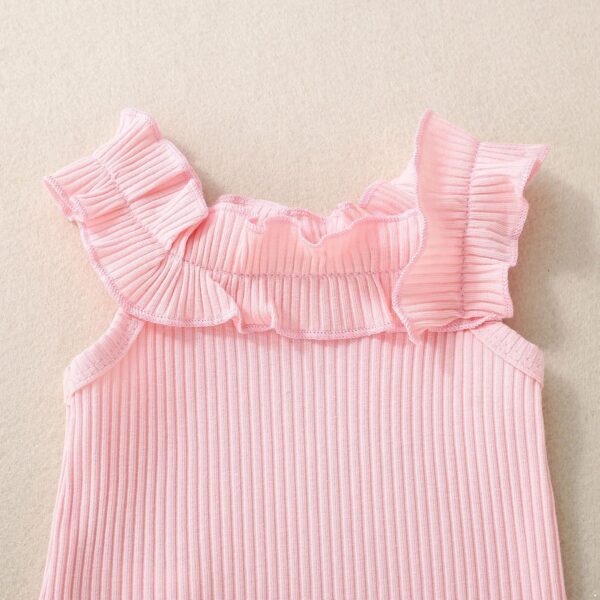 Loodgao Baby Girls Summer Outfits Sleeveless Ruffles Romper + Camo Bloomers + Headband Clothes Set - Image 2