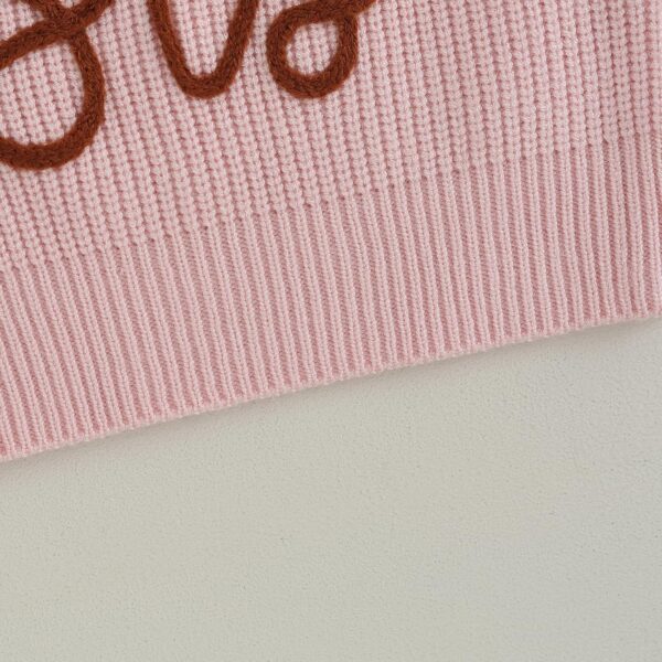 FeMereina Baby Girl Winter Clothes Letter Embroidery Knit Sweater Sister Matching Outfits - Image 6