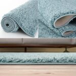 THE RUGS Living Room Rug - Shaggy Soft And Elegant Carpets For The Bedrooms And Kitchen, Easy To Clean, Many Different Sizes (60x110 cm, Duckegg Blue) - Image 5