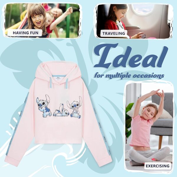 Disney Stitch Hoodie for Girls - Cropped Sweatshirt Fashion Top for Girls and Teenagers 7-14 Years - Stitch Gifts - Image 5