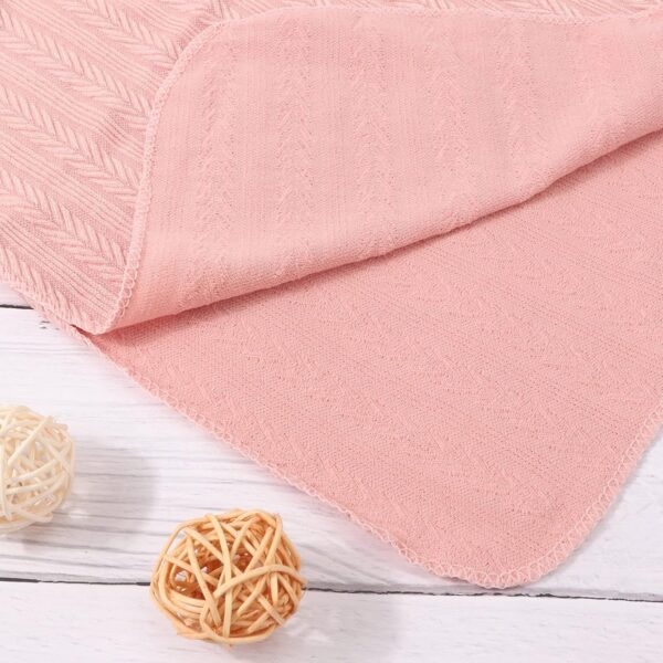 DRESHOW Newborn Baby Blanket Soft Swaddle Blankets for Infant Swaddling Receiving Warm Wraps with Bow Hat Headband - Image 6