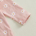 Himllauen Baby Girls Flower Print Outfit Baby Girls 3Pcs Long Sleeve Crew Neck Romper + Flared + Headband Sets for Baby Fall Winter - Image 4