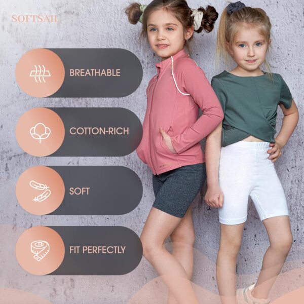 SOFTSAIL Girls Leggings Cycling Shorts Short Cotton Sport Dancing Gymnastic Breathable Comfy Stretchable - Image 2