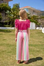 Arshiner Girls Clothing Sets Kids Fashion T-shirts with Trousers Set Puff Sleeves Top with Printed Trousers Set Summer Casual Outfits for Girls 5-14 Years - Image 3