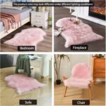 Rugs Living Room,Pink Sheepskin Rug,High Pile Fluffy Faux Fur Rug,Area Rugs for Bedroom,Shaggy Fur Rug for Lounge Room,Non-Slip Washable Rug（Pink-Irregular,60x120cm） - Image 6