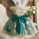 TTYAOVO Baby Girls Embroidered Tulle Flower Princess Bridesmaid Wedding Birthday Party Long Sleeves Dress - Image 4
