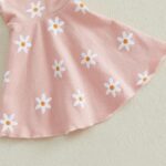 Himllauen Baby Girls Flower Print Outfit Baby Girls 3Pcs Long Sleeve Crew Neck Romper + Flared + Headband Sets for Baby Fall Winter - Image 6