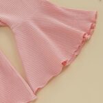 Baby Girl Summer Clothes Western Cowgirl Outfits Letter Print Short Sleeve Romper Flared Pant Bell-Bottom Bow Headband 3 Piece Set - Image 6