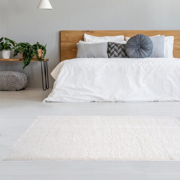 Living Room Rug - Cosy, Soft and Easy-to-Clean Area Rugs for Bedrooms and Kitchens, (White, 80 x 150 cm) - Image 2
