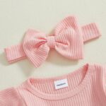 YILEEGOO Newborn Baby Girl Outfit Long Sleeve Hello I'M NEW HERE Romper Bloomers Tutu Skirt Socks Headband Set 4Pcs Clothes - Image 4