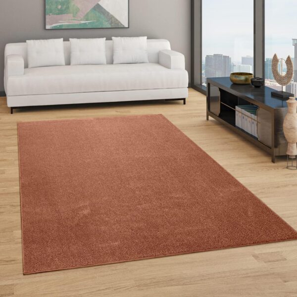 Paco Home Living Room Rug Plain Simple And Modern Short-Pile, Various Sizes and colours, Size:80x150 cm, Colour:Copper - Image 2