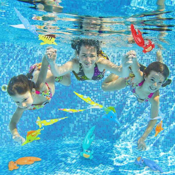 TOPWAYS Pool Diving Toy Set 4 Diving Crab Diving Torpedoes Swimming Underwater Pool Training Toys Diving Games Training Children's Gifts (4PCS Crab) - Image 3