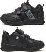 Boys School Shoes - Marvel LED Trainers, Black Light Up Trainers - Durable, Scuff Resistant PU School Shoes