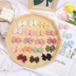 JOYOYO 50 Pcs Baby Hair Clips Small Size 2 Inch Bow Clips for Baby Girl Toddlers Non-Slip Baby Clips Full Ribbon Covered Baby Care Clips Craft Bows, Baby Girl Hair Clips - Image 3
